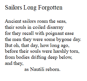 Poem about nautiluses being drowned and sailors reincarnated